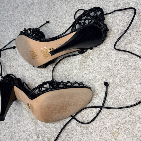 Tory Burch Women’s Lace-Up Black Leather Heels size 11 - Picture 7 of 9